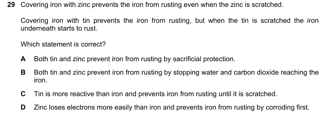 Past-paper question 0620/21 · October/November 2021 · Q29