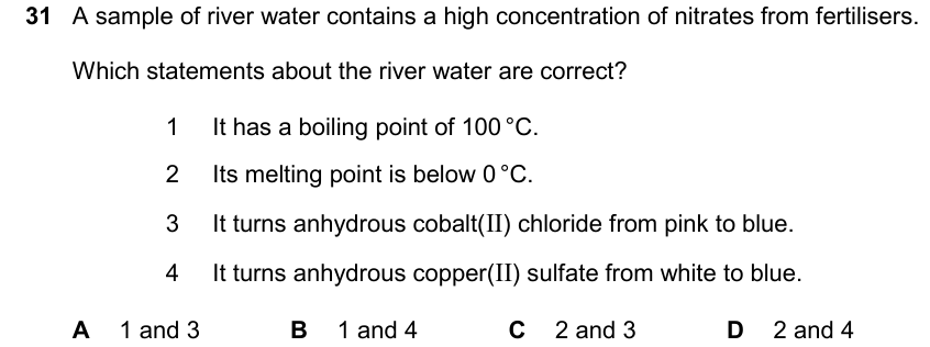 Past-paper question 0620/22 · February/March 2025 · Q31