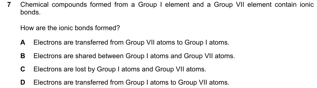 Past-paper question 0620/22 · May/June 2021 · Q7