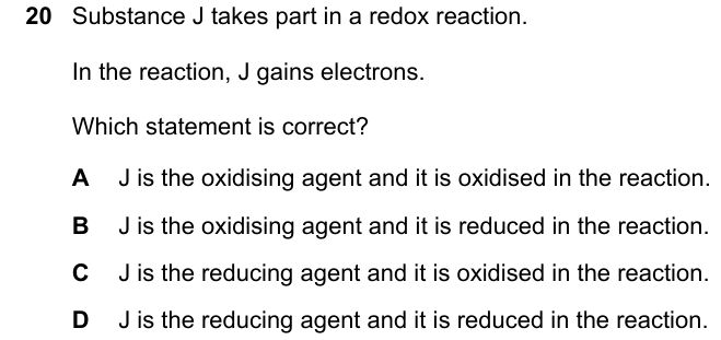 Past-paper question 0620/22 · May/June 2022 · Q20