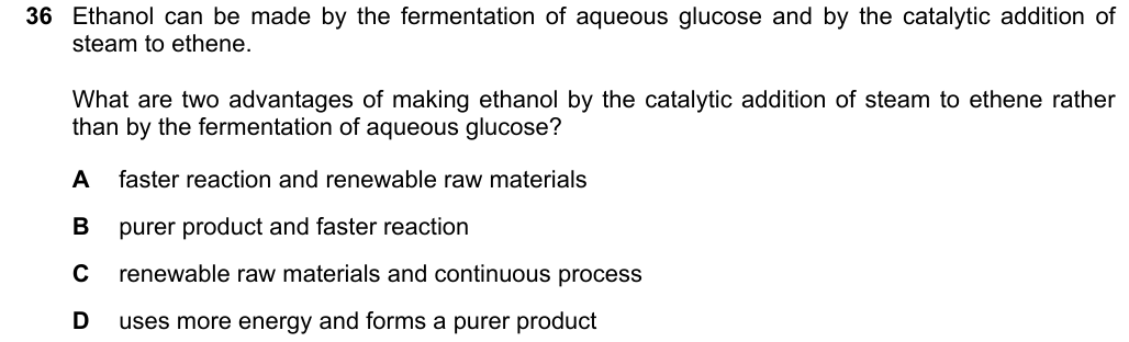 Past-paper question 0620/22 · May/June 2025 · Q36