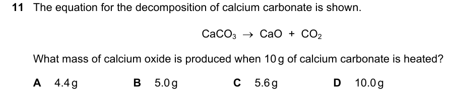 Past-paper question 0620/23 · May/June 2021 · Q11