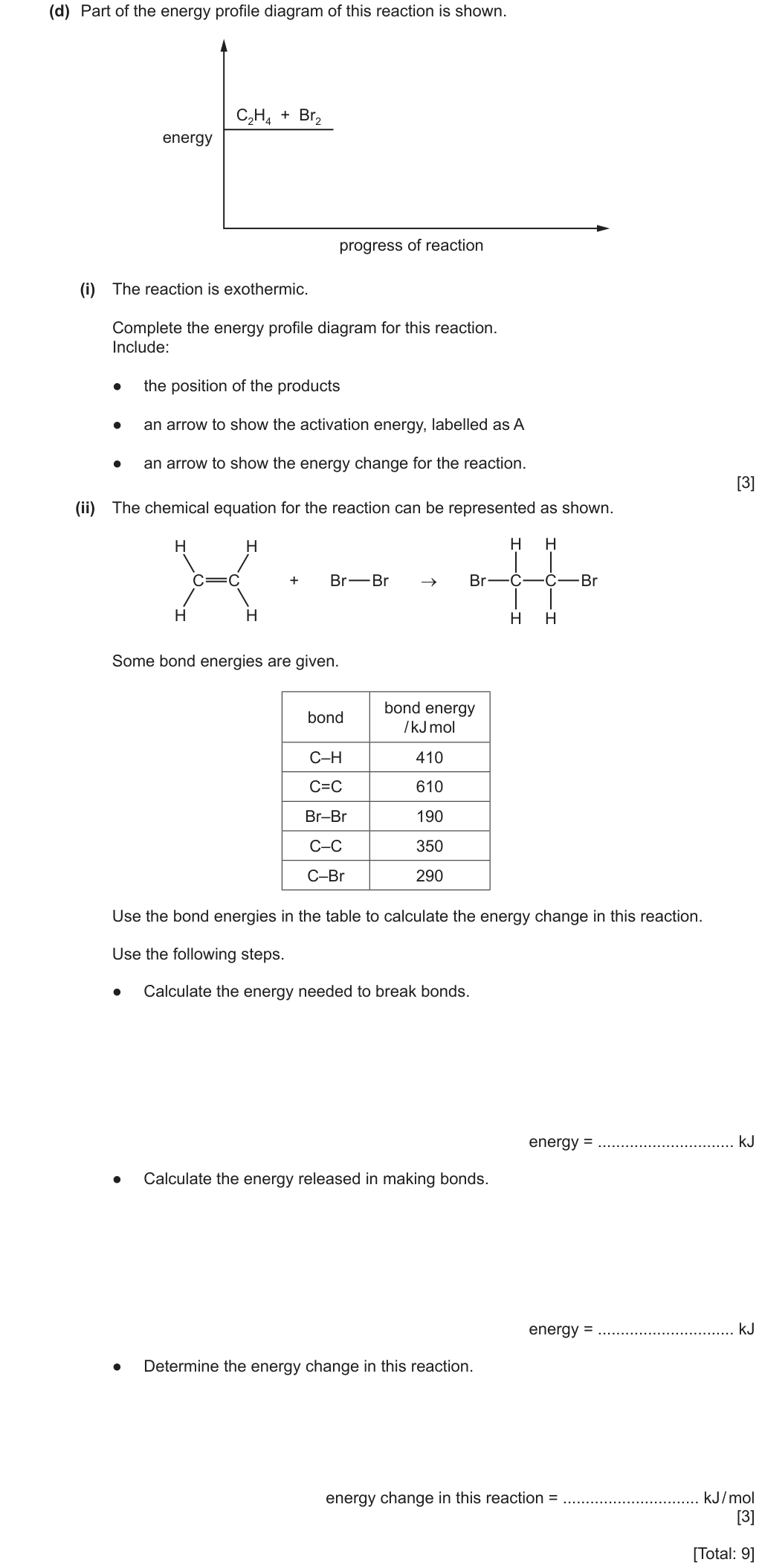 Past-paper question 0620/41 · October/November 2022 · Q5(d)