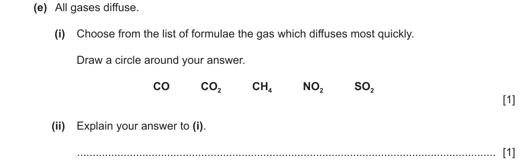 Past-paper question 0620/42 · February/March 2023 · Q1(e)