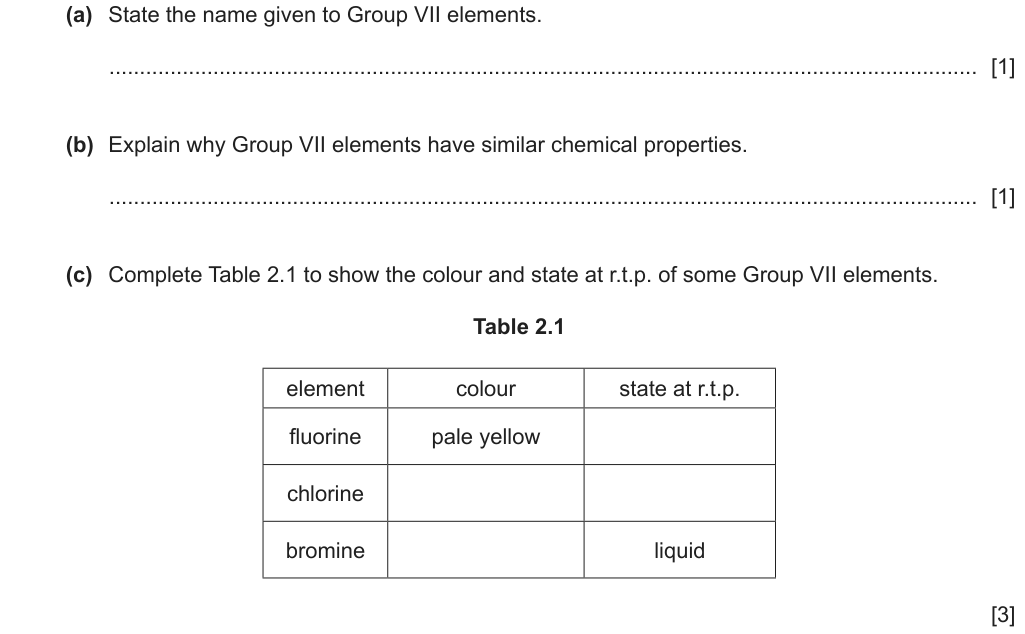 Past-paper question 0620/42 · May/June 2023 · Q2(a)–(c)
