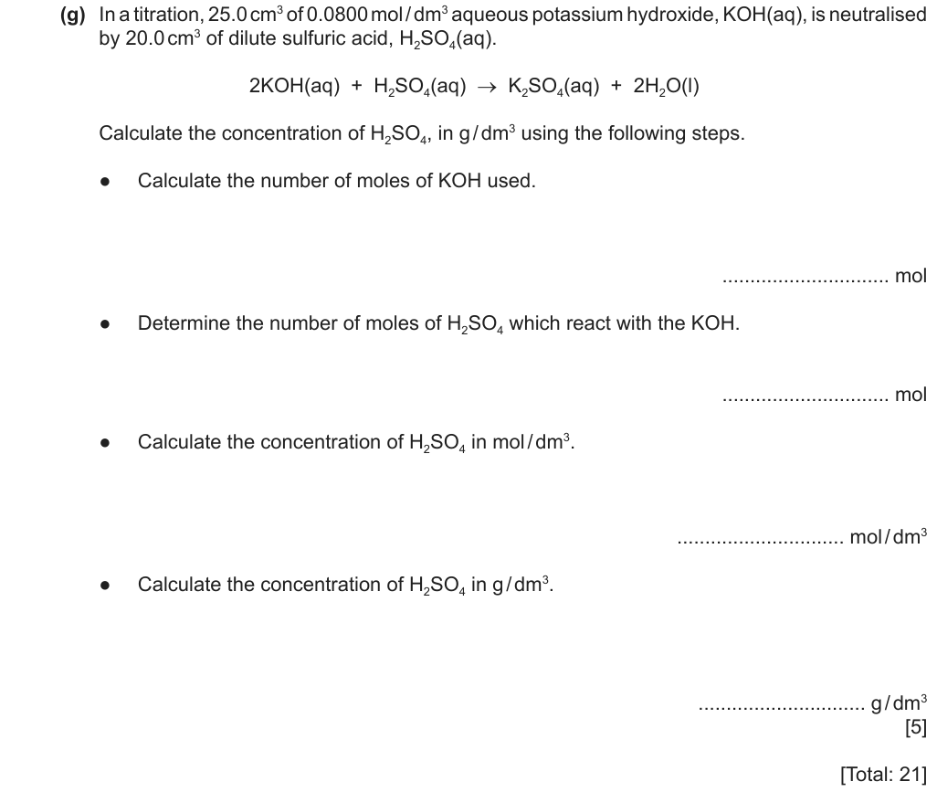 Past-paper question 0620/42 · May/June 2023 · Q4(g)
