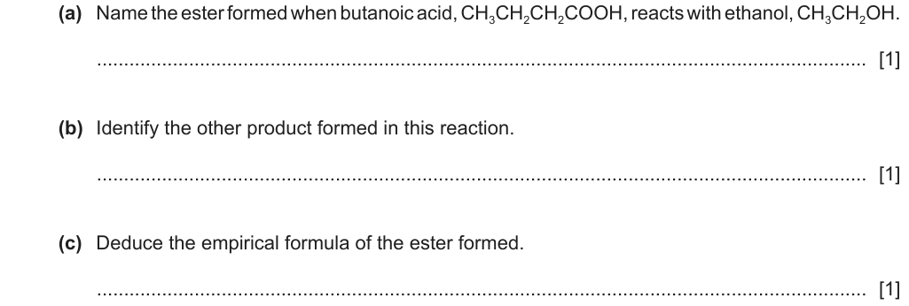 Past-paper question 0620/42 · May/June 2023 · Q6(a)–(c)