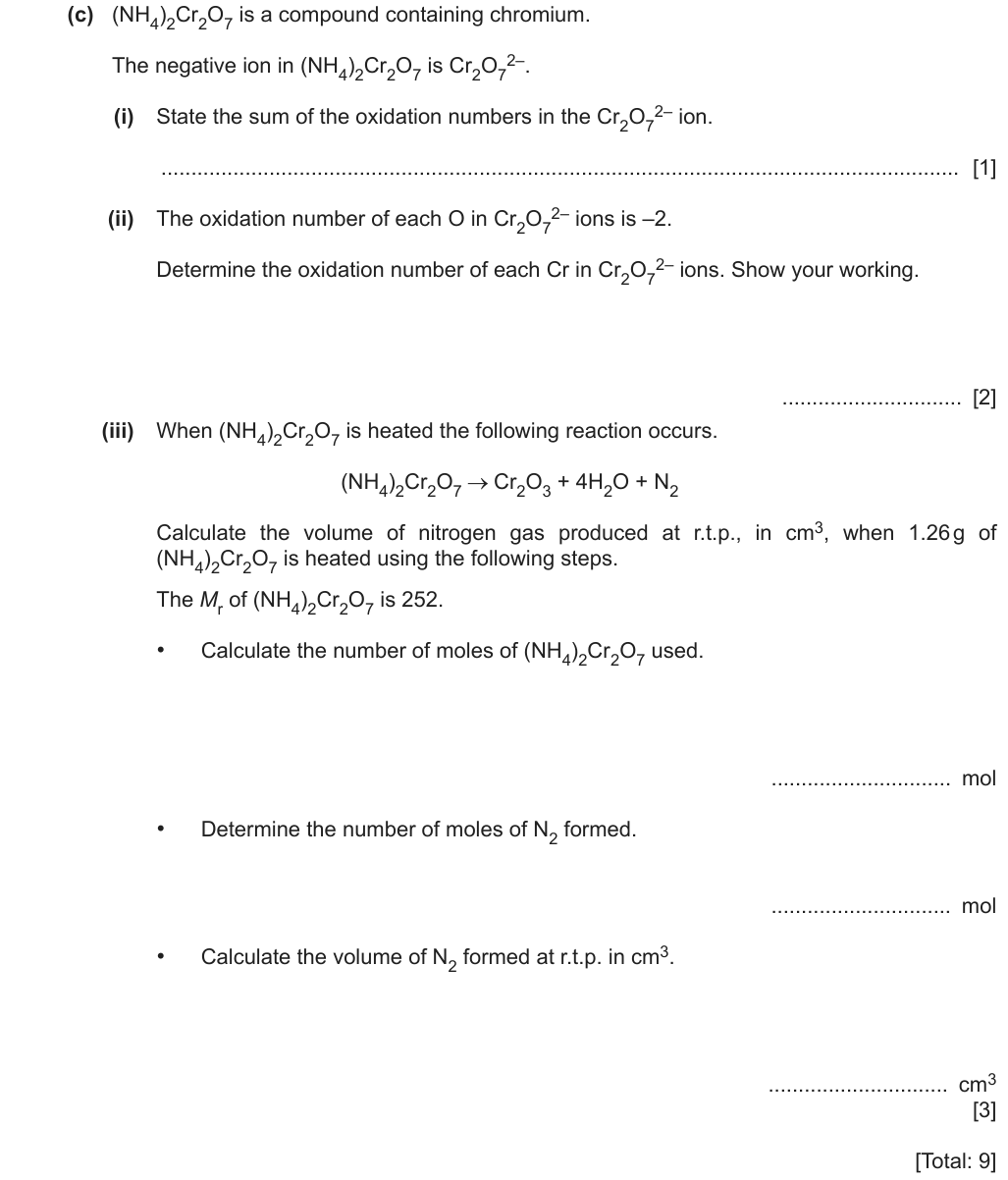 Past-paper question 0620/42 · May/June 2025 · Q4(c)