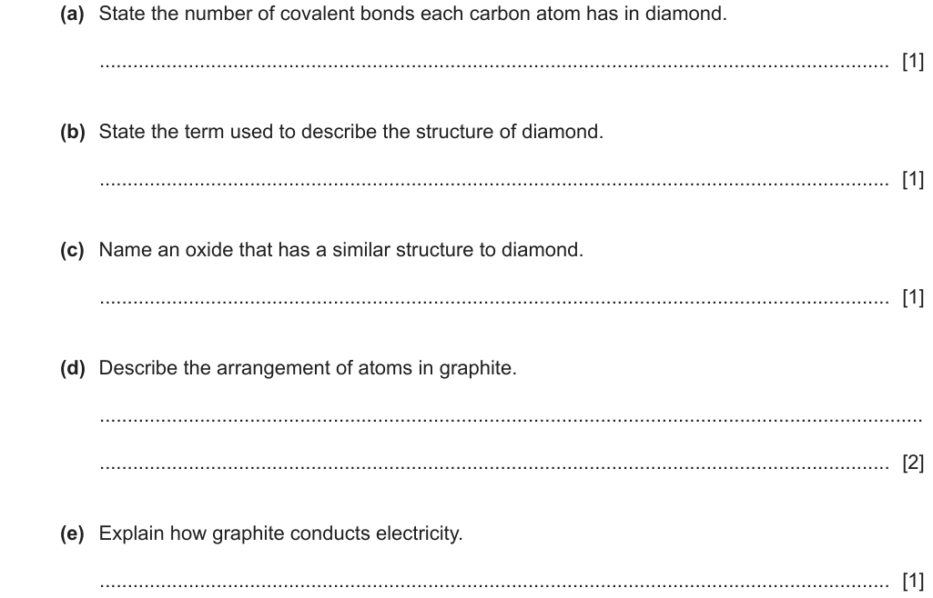 Past-paper question 0620/42 · October/November 2022 · Q1(a)–(e)
