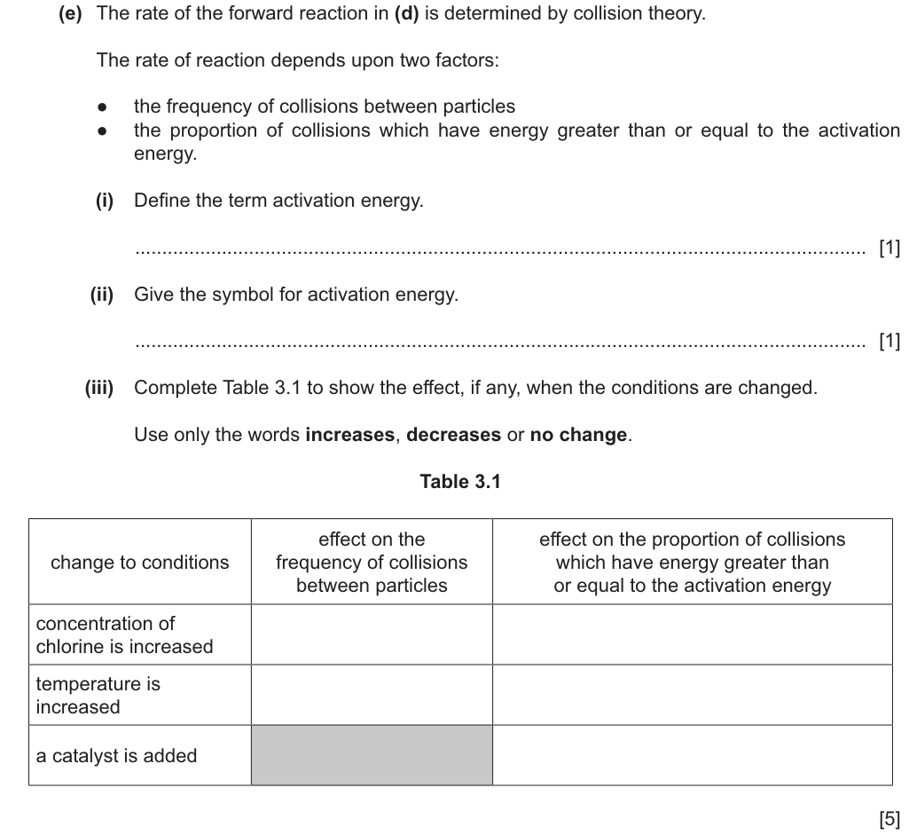 Past-paper question 0620/42 · October/November 2024 · Q3(e)