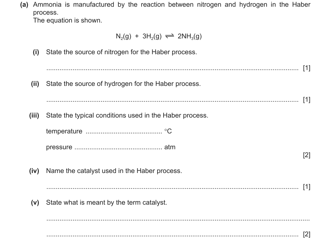 Past-paper question 0620/43 · May/June 2023 · Q6(a)