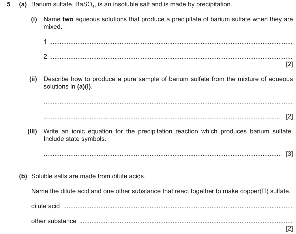 Past-paper question 0620/43 · May/June 2024 · Q5(a)–(b)