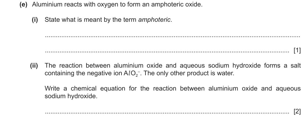 Past-paper question 0620/43 · October/November 2022 · Q3(e)