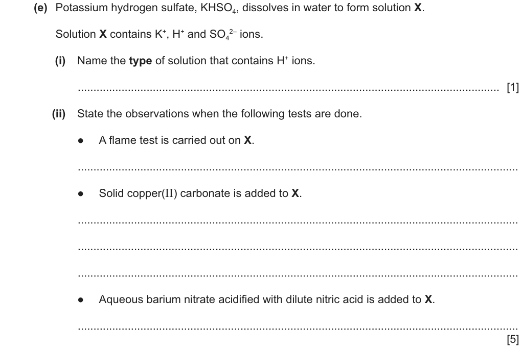 Past-paper question 0620/43 · October/November 2024 · Q4(e)