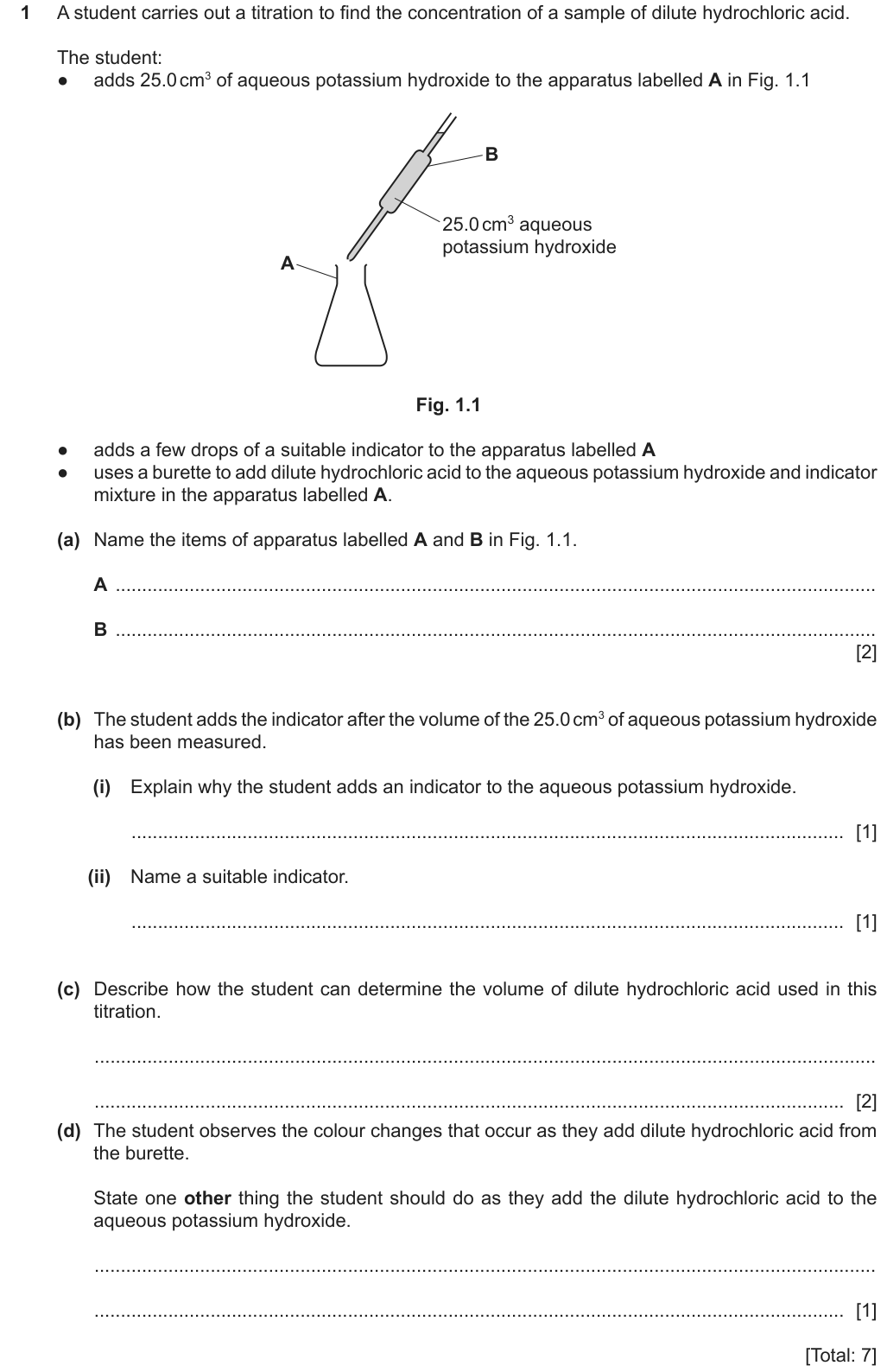 Past-paper question 0620/61 · May/June 2024 · Q1