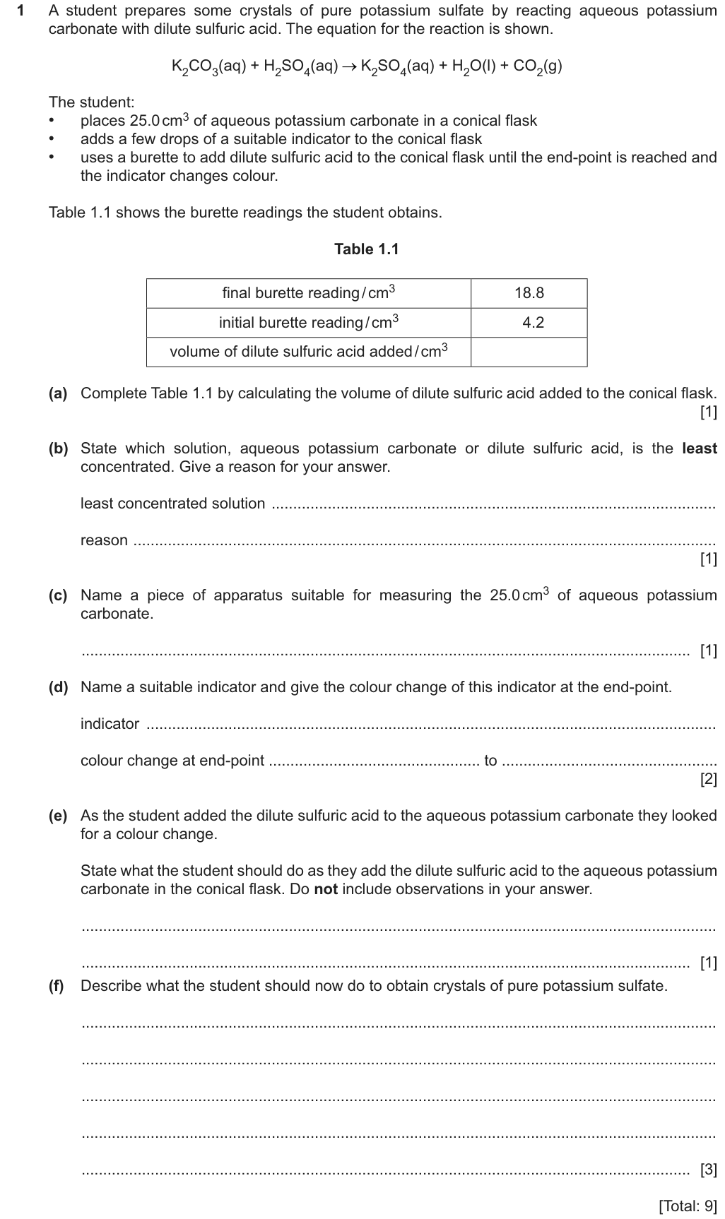 Past-paper question 0620/61 · May/June 2025 · Q1