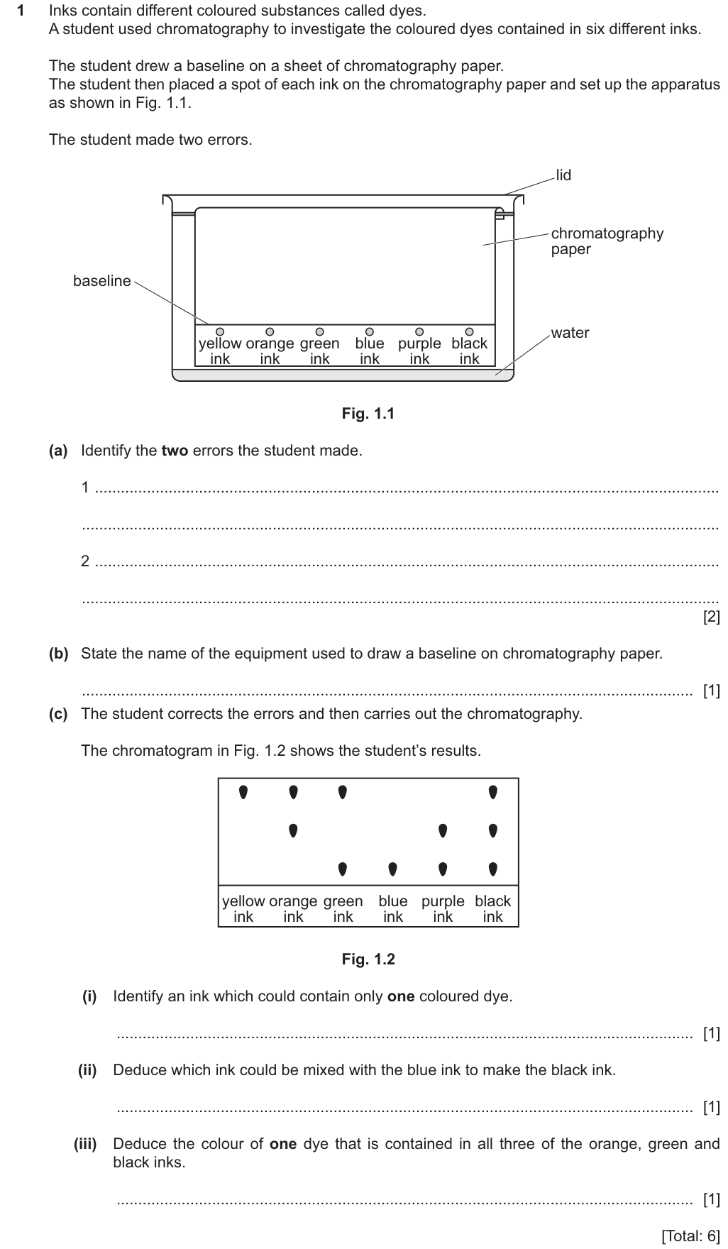 Past-paper question 0620/62 · February/March 2025 · Q1